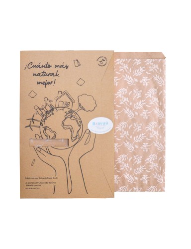 PACK BOLSAS FLAT KRAFT 90gr #24 IMP. FLORAL BRAVUU/CN 23.5x37/1.5 PACK BOLSAS FLAT KRAFT 90gr #24 IMP. FLORAL BRAVUU/CN 23.5x37/1.5